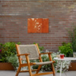 Bloemen - Wit - Subtiel - Roestkleur Tuinposter op houten frame 2 cm dik klein -sfeer3