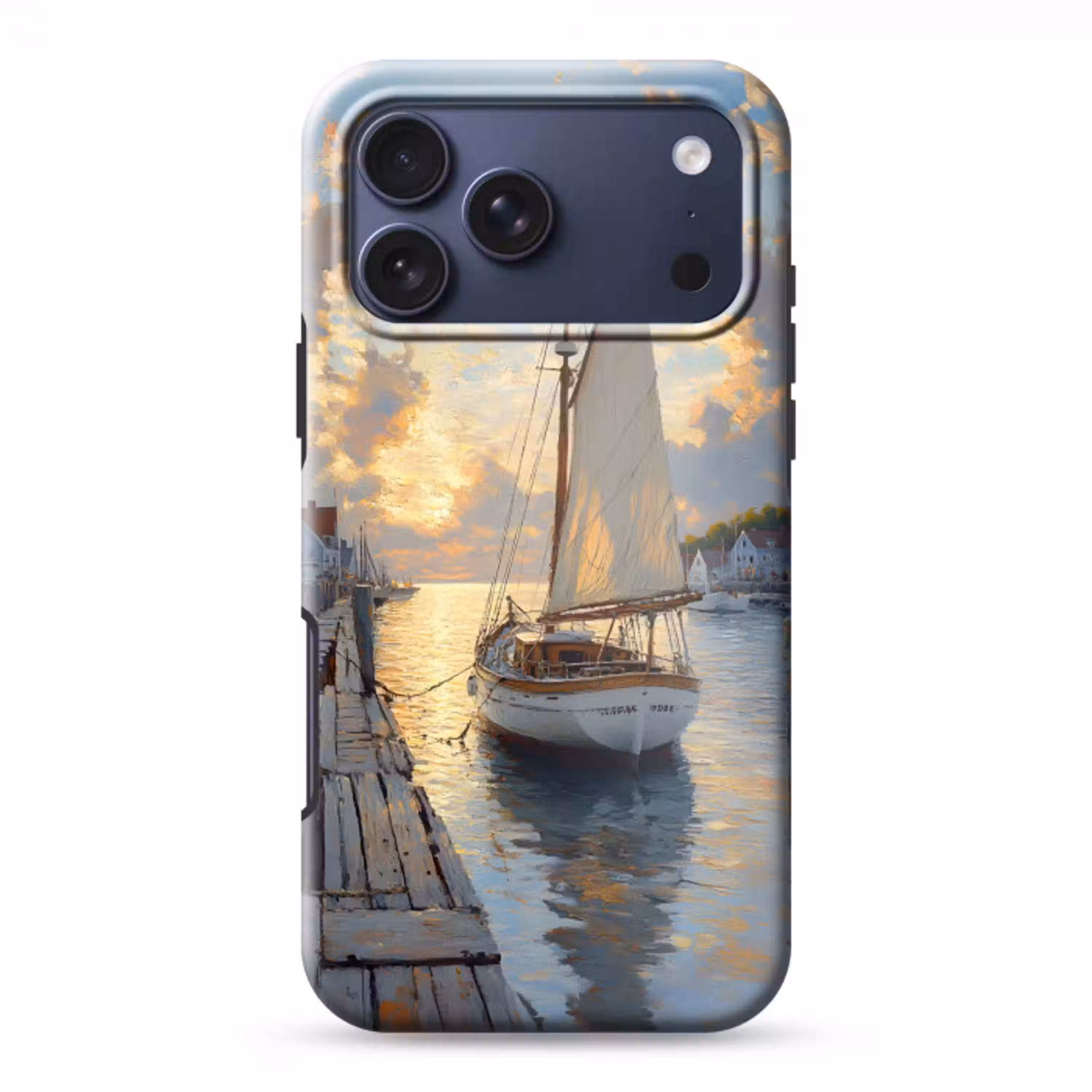 Zeilboot - Zon - Pier - Hout Toughcase MagSafe Apple iPhone 17 Pro Max klein -3d