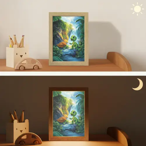Schildpad - Dino - Jungle - Waterval Light Box met kabel klein -sfeer3_kind