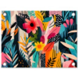 Schilderij - Abstract - Bloemen - Roze tuinposter los doek klein -3d