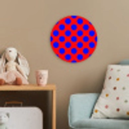 Dots - Klassiek - Rood Wandcirkel kunststof plaat 5mm dik klein 188 -tsfeer1_kind