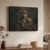 Beer - Bruin - Pak - Hoed Textielframe zwart klein -sfeer3