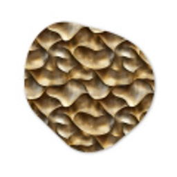 Abstract - Antiek - Goud Wandcirkel Organisch Aluminium middel 851 -3d
