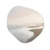 Kustlijn - Strand - Oceaan Wandcirkel Organisch Aluminium middel -3d
