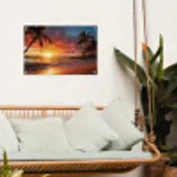 Avondrood aan Zee tuinposter los doek klein -sfeer7