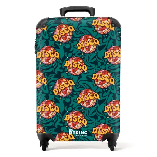 Retro disco wave bal patroon kleurrijk NBS - Handbagage koffer - Kinderen Unisex middel -productfoto_recht