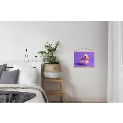 Disco - Eend - Paars textielposter latten blank klein -woonkamer