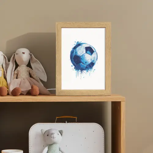 Voetbal - Blauw - Inkt - Spatten Light Box met kabel klein -sfeer2_kind