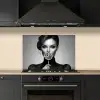Vrouw - Lolly - Zwart keuken achterwand spatscherm klein -sfeer1