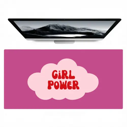 Girl power - Wolk - Roze Muismat XXL klein -zzz3d