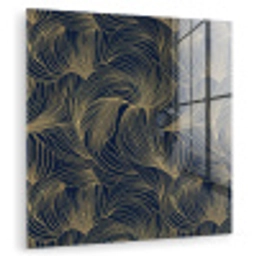 Abstract - Lijnen - Blauw - Goud plexiglas 5mm klein 11 -zzzproduct_nieuw
