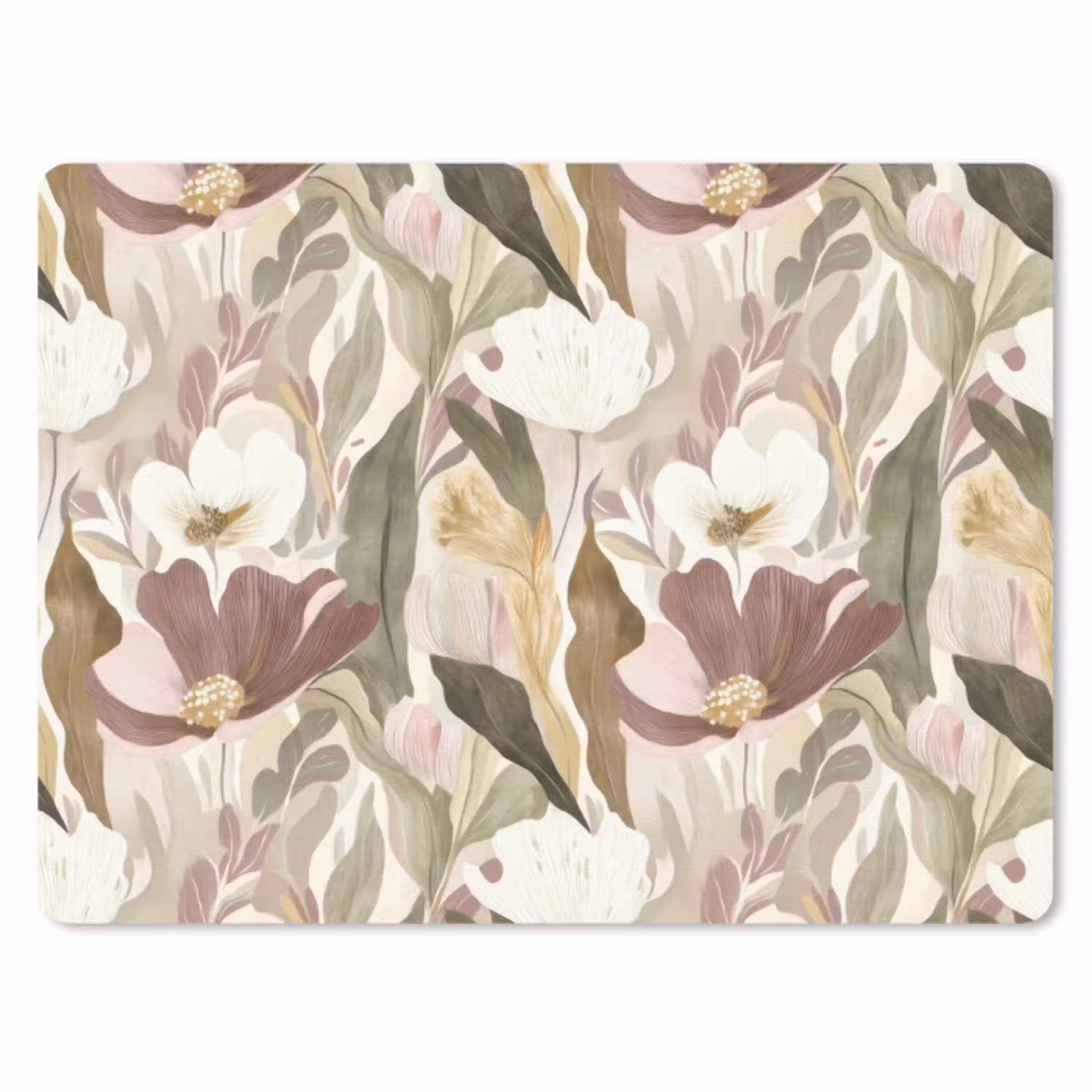 Bloemen - Aquarel - Kleurrijk muismat rubber klein 262 -3d