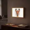 Kreeft - Zwart - Oranje - Wit - Uniek Light Box met batterij (Wandlamp) middel -sfeer1