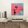 Graffiti - Meisje - Ballon - Banksy - Street art aluminium wit klein -sfeer1