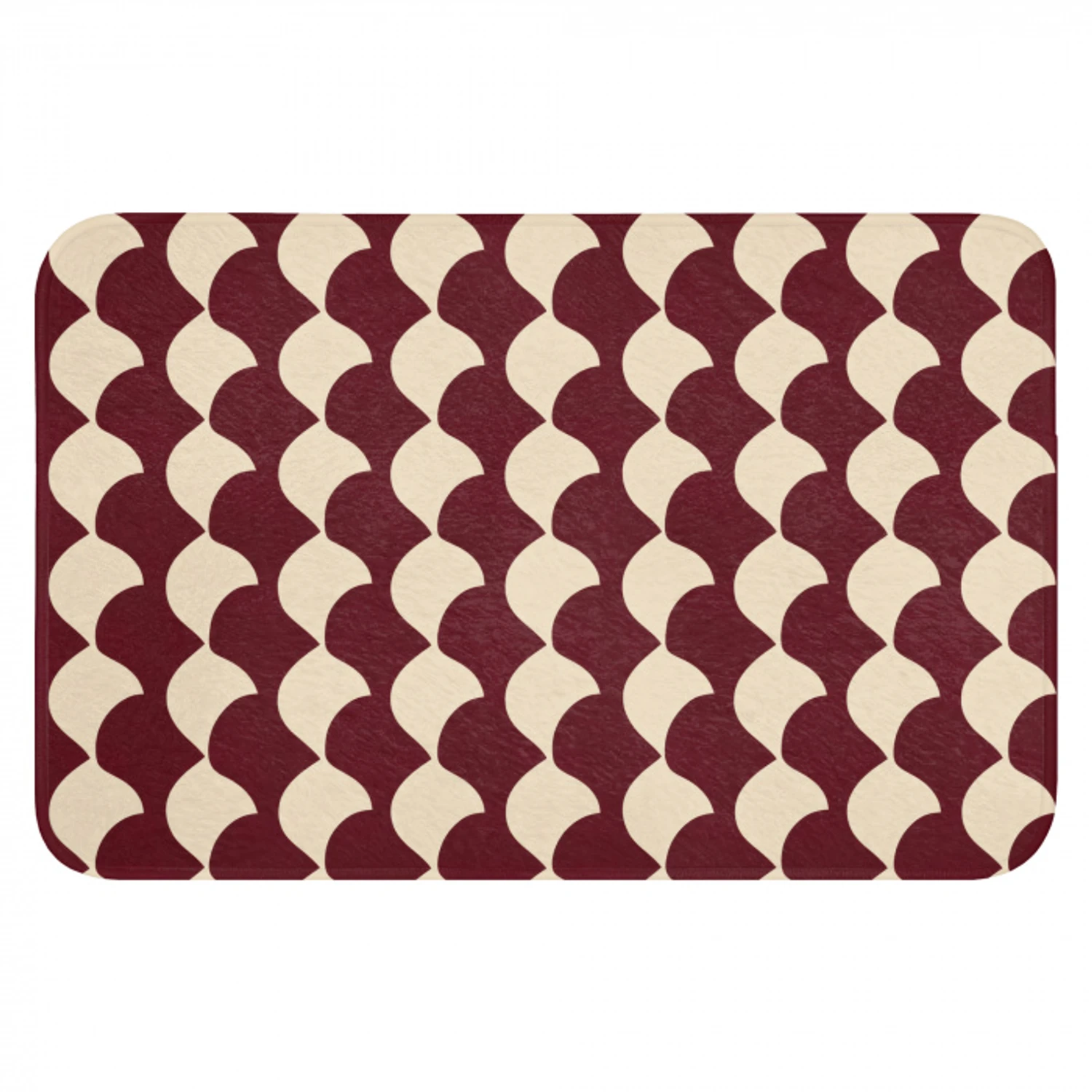 Rood - Tegelpatroon - Crème WCmat klein 1009 -3d