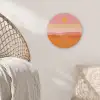Zon - Abstract - Landschap - Oranje Akoestische PET Vilt - Rond klein -sfeer4