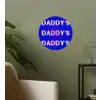 Blauw - Daddy's - Blokletters Wandcirkel behangsticker klein -sfeer2