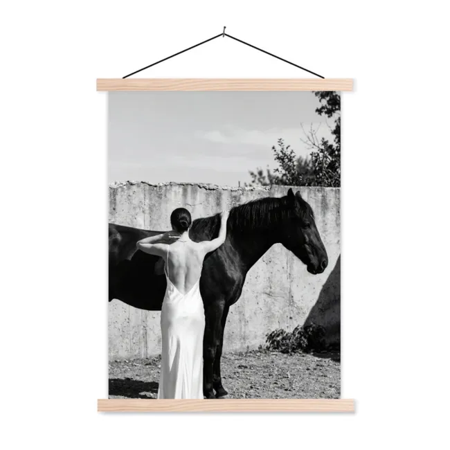 Schoolplaat - Vrouw - Paard - Artistiek
