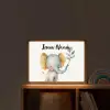 Olifant - Dier - Pastel kleuren Light Box met batterij (Wandlamp kind) middel -sfeer1_kind