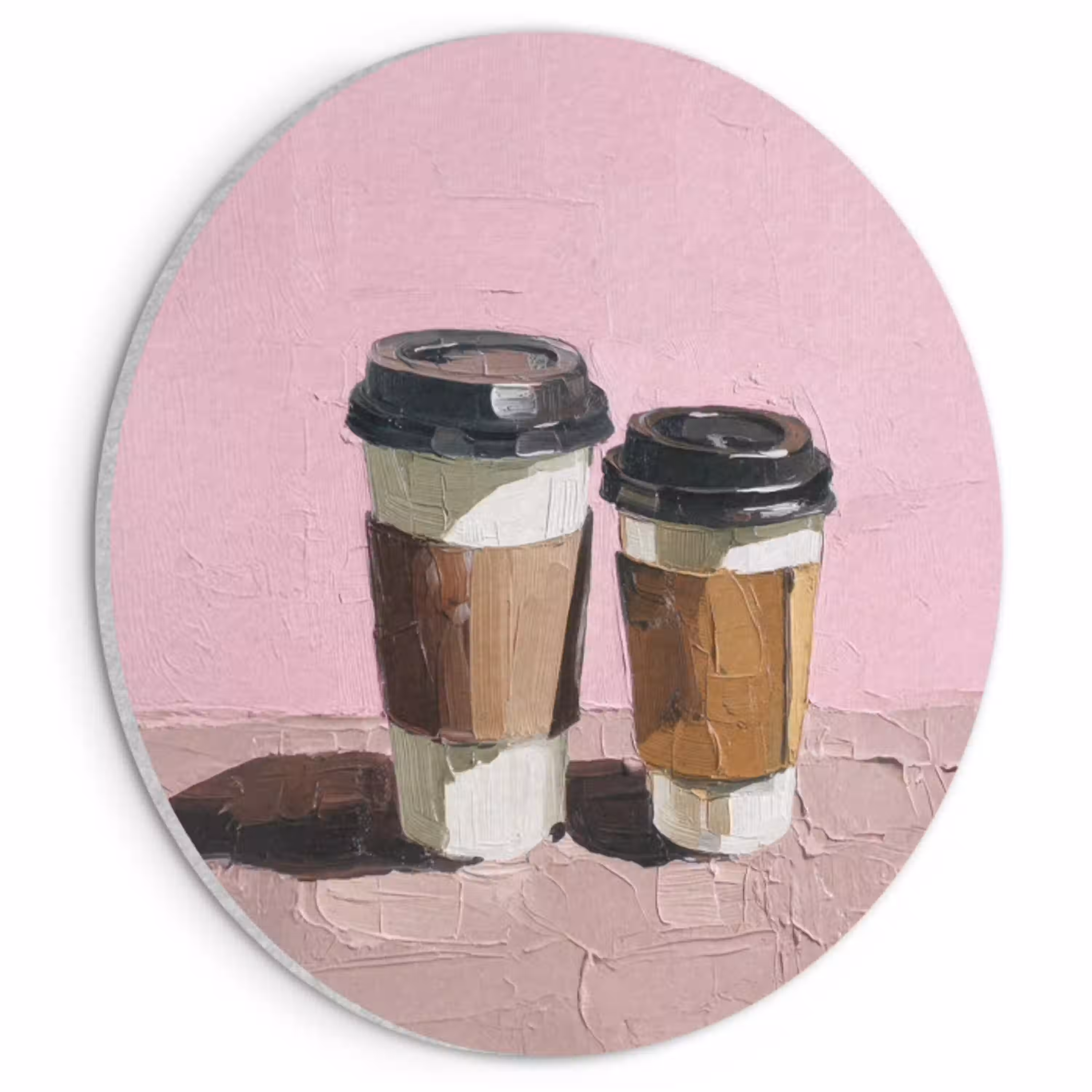 Koffiebekers - Deksel - Verf - Textuur Akoestische PET Vilt - Rond klein -3d
