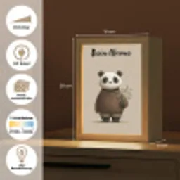 Panda - Blauwe bloemen - Zachtheid Light Box met kabel (Kinderlampje) klein -USP_websiteoverzichtDE