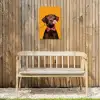 Hond - Oranje - Roos - Valentijn Tuinposter op houten frame 2 cm dik klein -sfeer4
