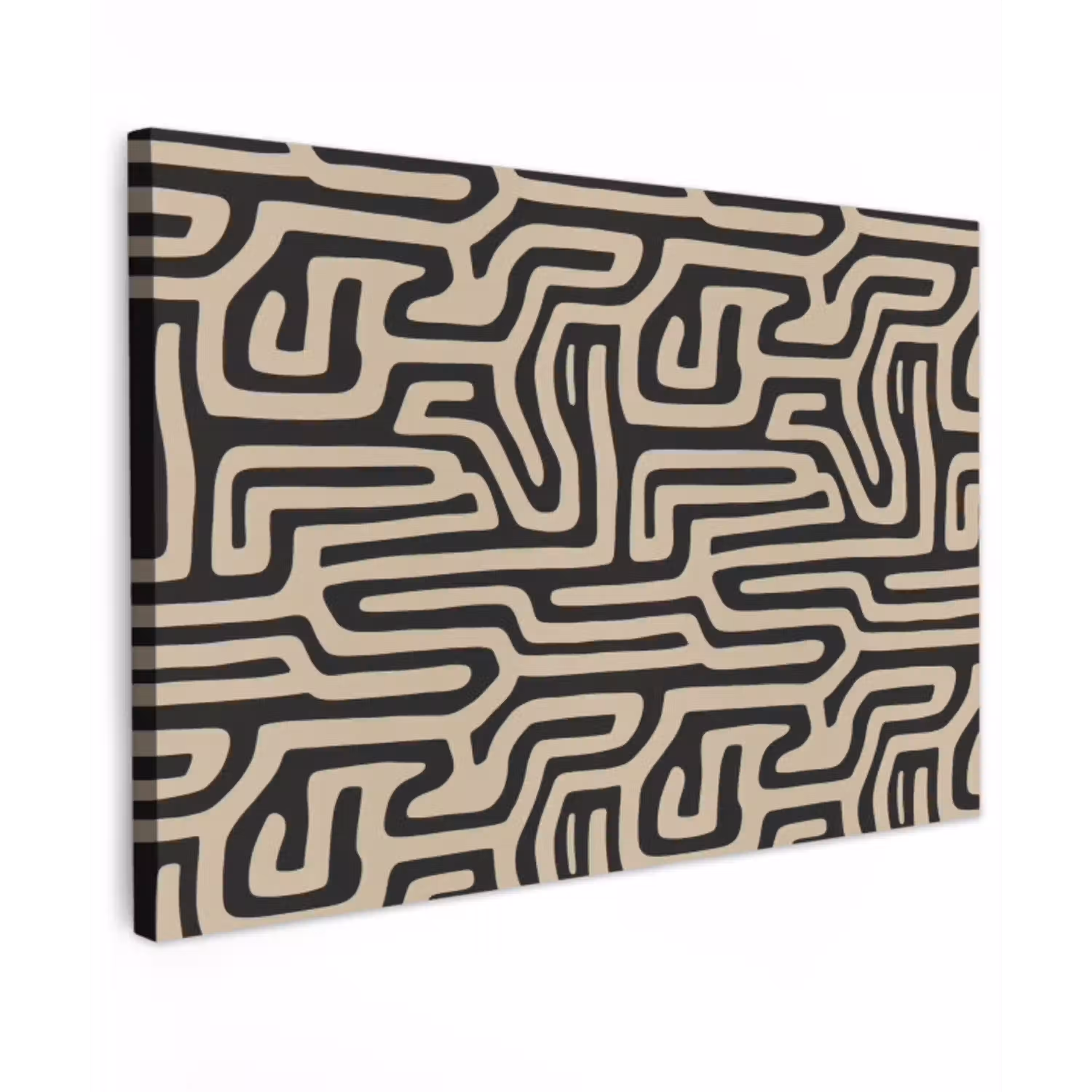 Grafisch - Lijnen - Zwart canvas 2cm klein 34 -z3d