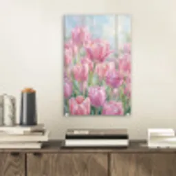 Tulpen - Veld - Lente - Roze plexiglas 5mm klein -sfeer1