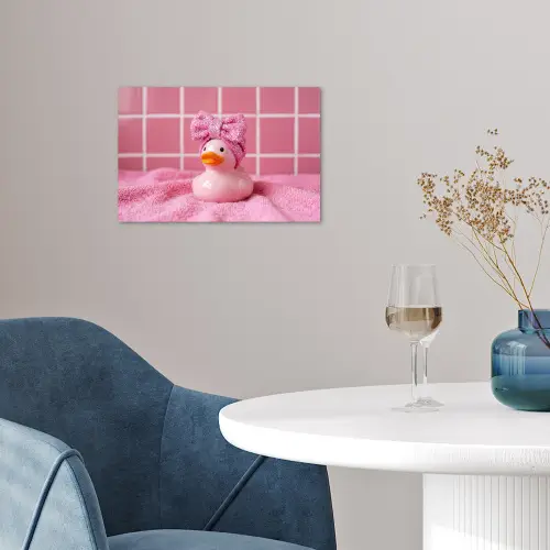 Badeend -Strik - Roze poster papier klein -sfeer3