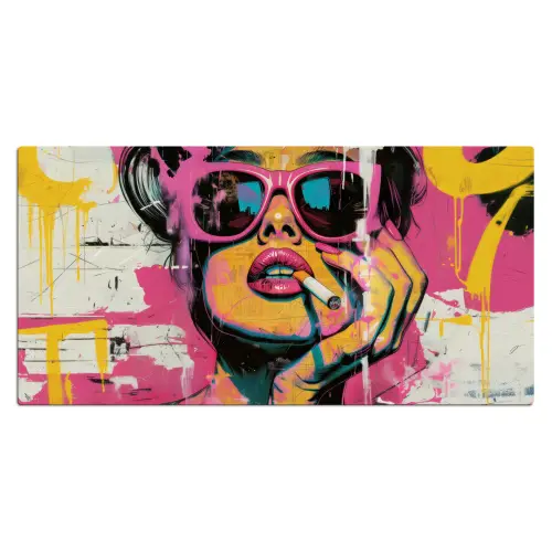 Portret - Vrouw - Abstract - Zonnebril Muismat XXL klein -3d_leeg