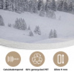 Berg - Sneeuw - Winter - Natuur - Wit Akoestische PET Vilt - Rond klein -closeup_NL