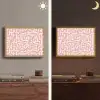 Doolhofpatroon - Roze - Wit - Abstract Light Box met batterij (Wandlamp) middel 907 -sfeer3