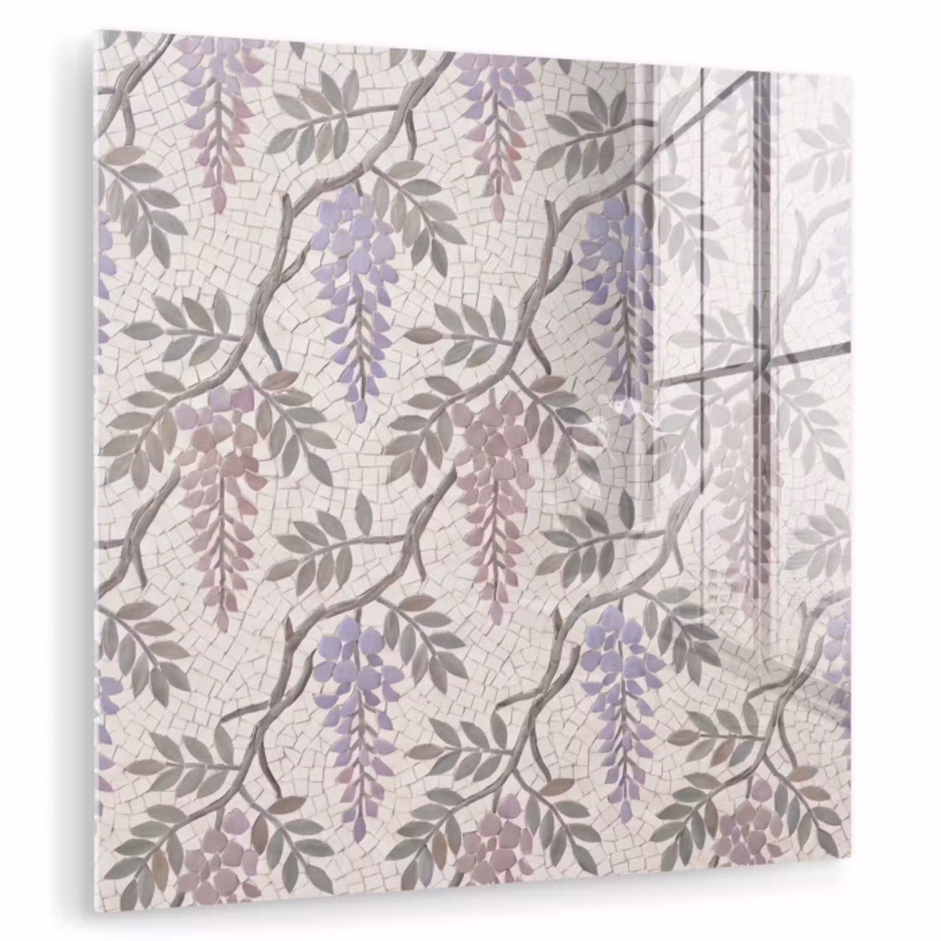 Bloemen - Mozaïek - Natuur - Patroon - Paars plexiglas 5mm klein -zzzproduct_nieuw