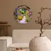 Doorkijk - Bloemen - Pad - Natuur Wandcirkel kunststof plaat 5mm dik klein -sfeer1