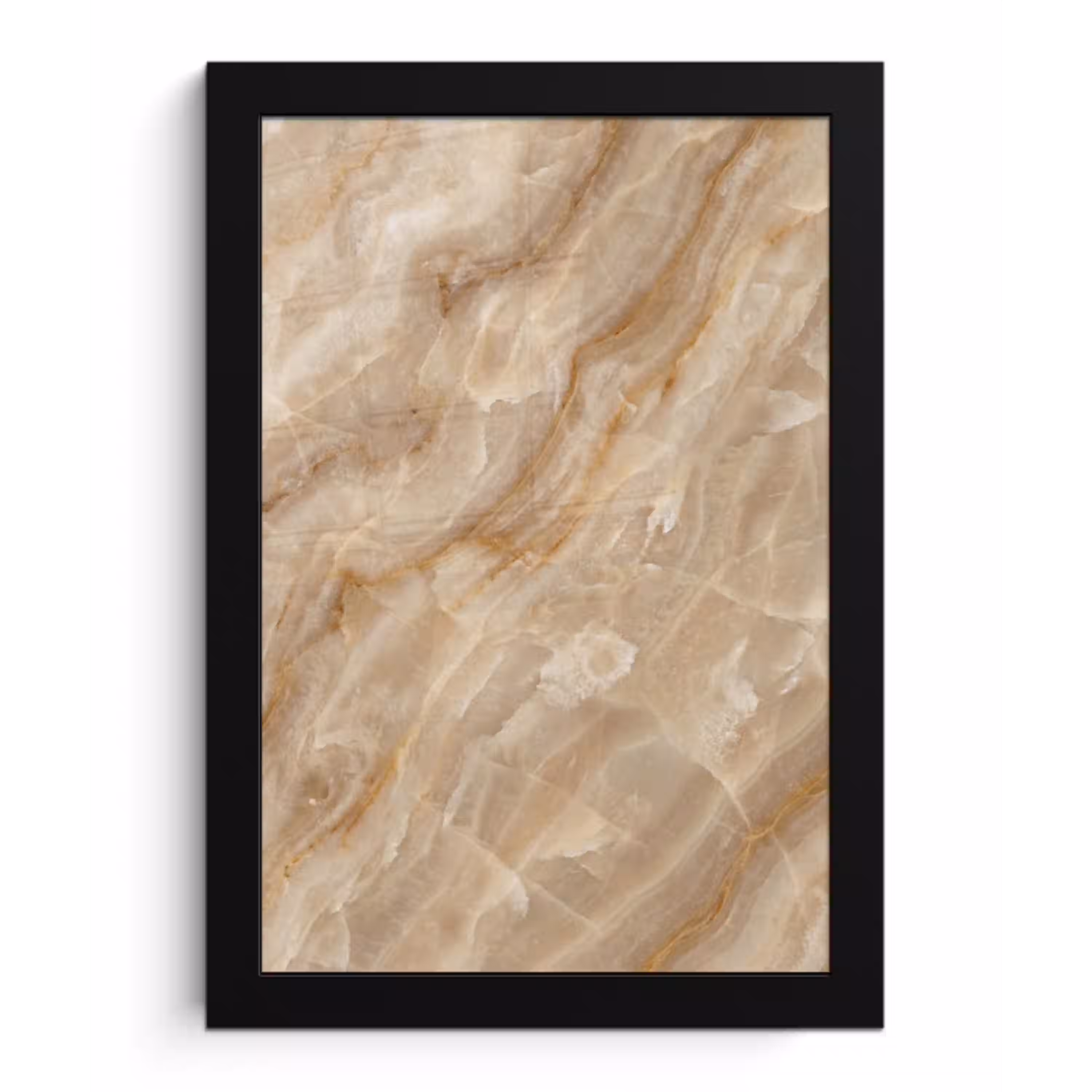 Steen - Ader - Natuur - Modern - Beige fotolijst zwart zonder passe partout klein -3d