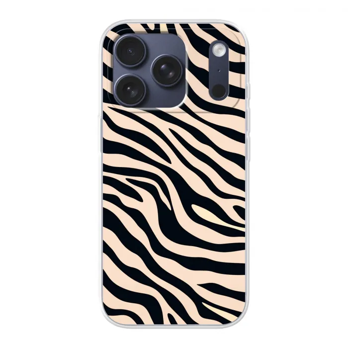 Zebraprint - Dynamisch - Roze Telefoonhoesje iPhone 17 Pro klein -3d