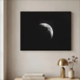Maan - Hemel - Zwart - Schaduw Textielframe zwart klein -sfeer2