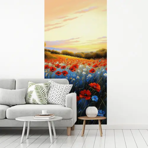 Klaproos - Bloemenveld - Kleurrijk fotobehang vinyl groot -woonkamer