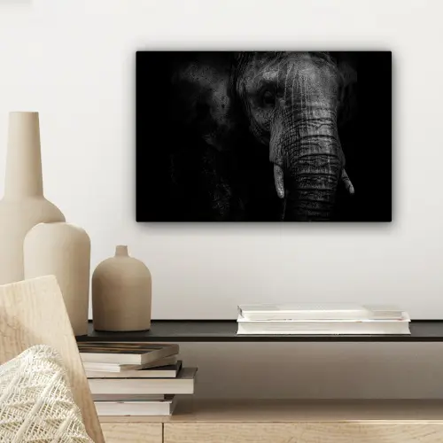 Olifant - Dier - Portret canvas 2cm klein -sfeer6