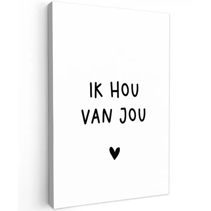 Quotes - Ik hou van jou - Spreuken Tuinposter op houten frame 2 cm dik klein -3d