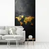 Wereldkaart - Goud - Steen fotobehang vinyl groot -woonkamer