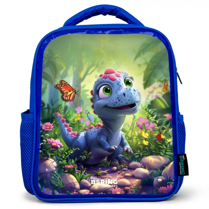 Donny Dino Kinderrugzak - Blauw middel -3d