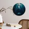 Walvis - Water - Zonnestralen - Blauw Wandcirkel kunststof plaat 5mm dik klein -sfeer4