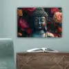 Boeddha - Bloemen - Buddha - Beeld - Kunst canvas 2cm klein -sfeer4