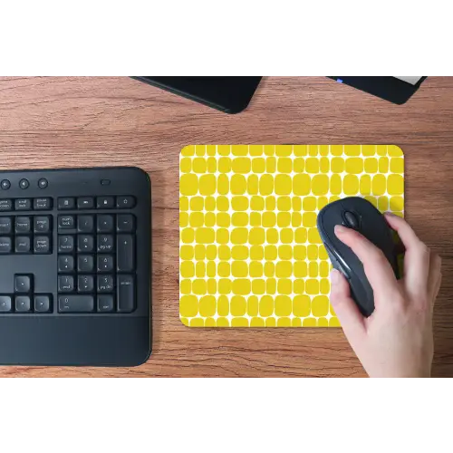 Stippen - Modern - Geel muismat rubber klein 262 -toetsenbord