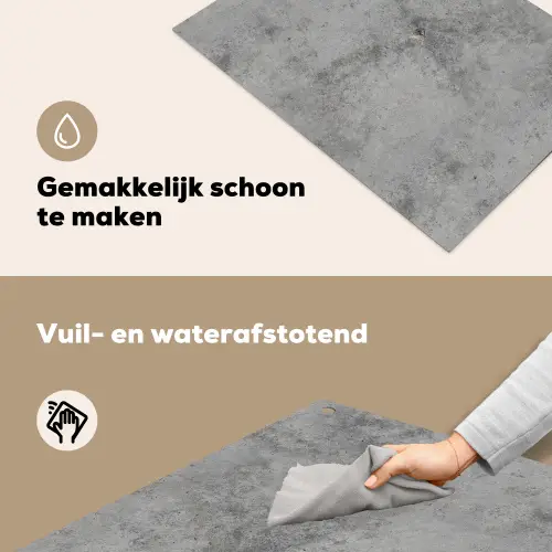 Beton - Grijs - Patronen Inductie beschemer met haakjes klein 777 -ky-schoon-nl