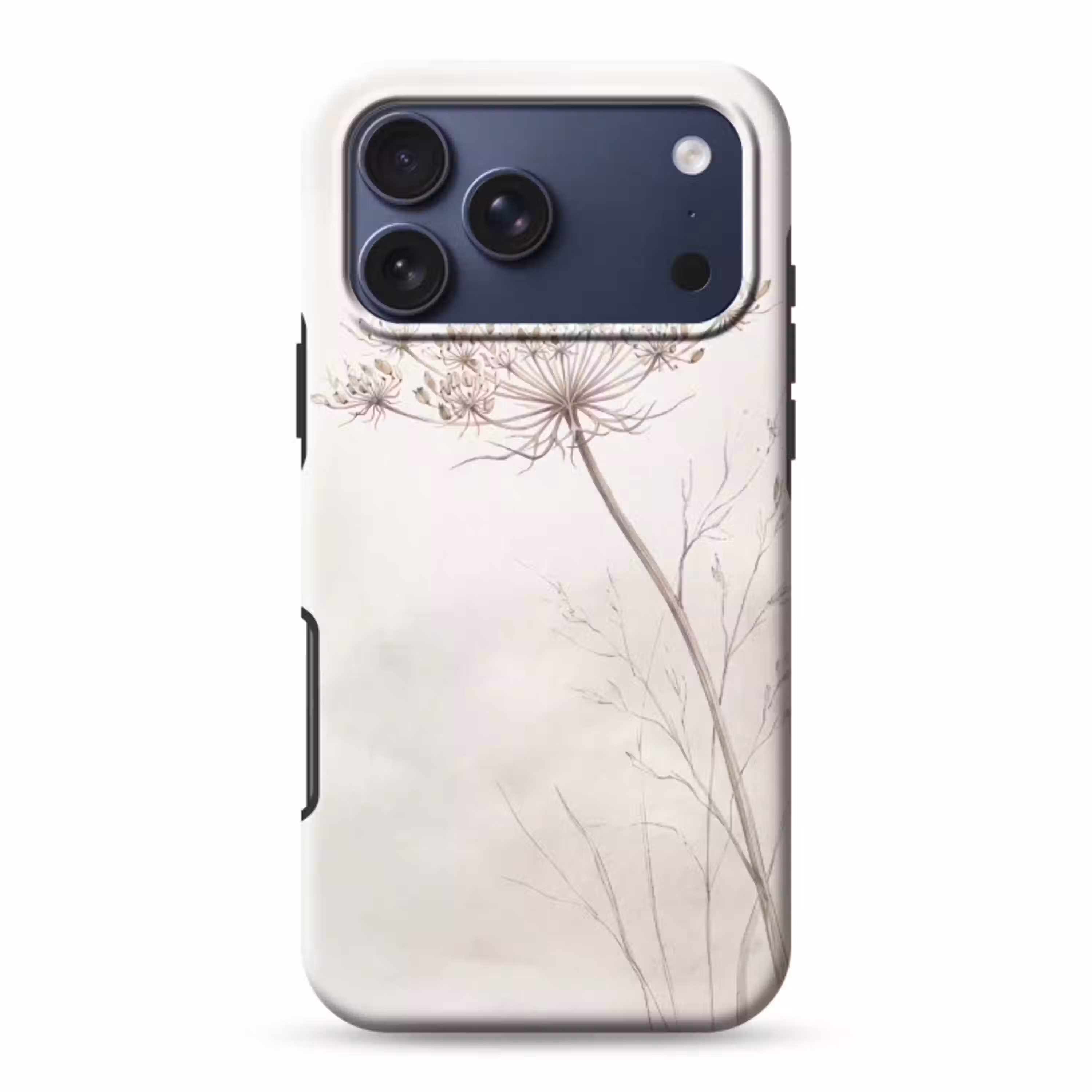 Vlinder - Bloem -Natuur - Beige Toughcase MagSafe Apple iPhone 17 Pro Max klein -3d