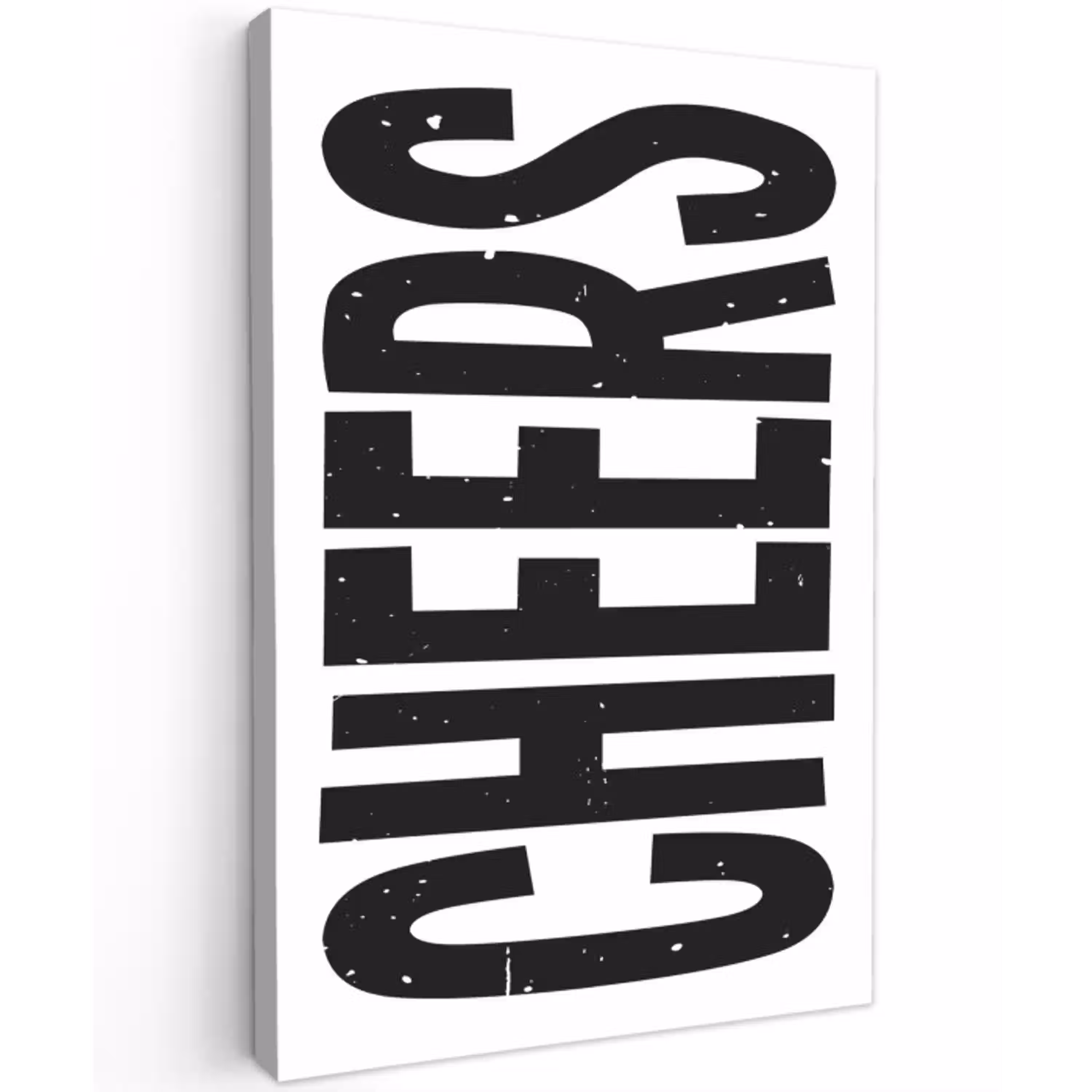 Retro - Cheers - Zwart - Decoratie Tuinposter op houten frame 2 cm dik klein -3d