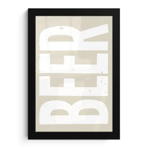 Beer - Japandi - Beige - Decoratie fotolijst zwart zonder passe partout klein -3d