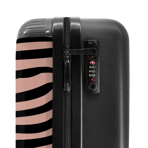 Zebrastrepen op roze NBS - Handbagage koffer - Kinderen Unisex middel -slot